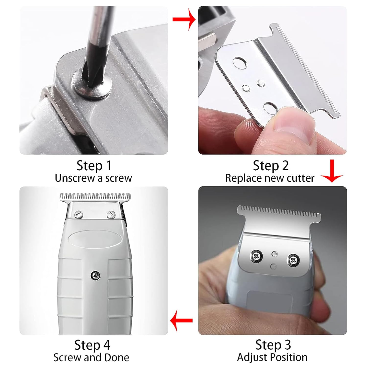 2 Pack T Outliner Blades fits for Andis T Outliner, G, GO, GTO, GTX, Headliner LS2, LS3 Replacement,clipper blades,