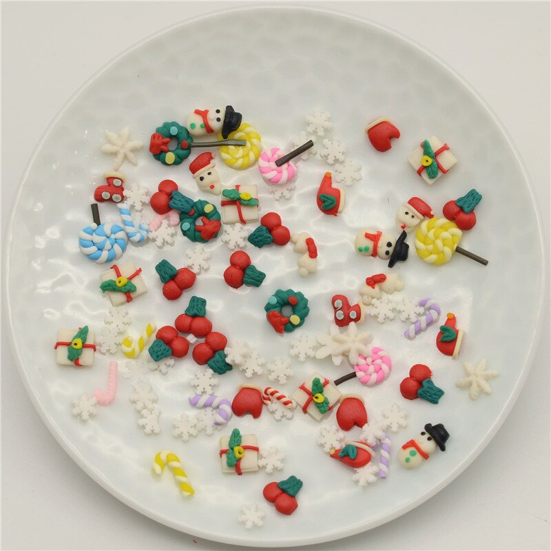 500 Stks/partij 3D Polymeer Klei Sprinkles Kerst Voor Ambachten Maken, Diy Schudden Kaarten Scrapbook: Default Title