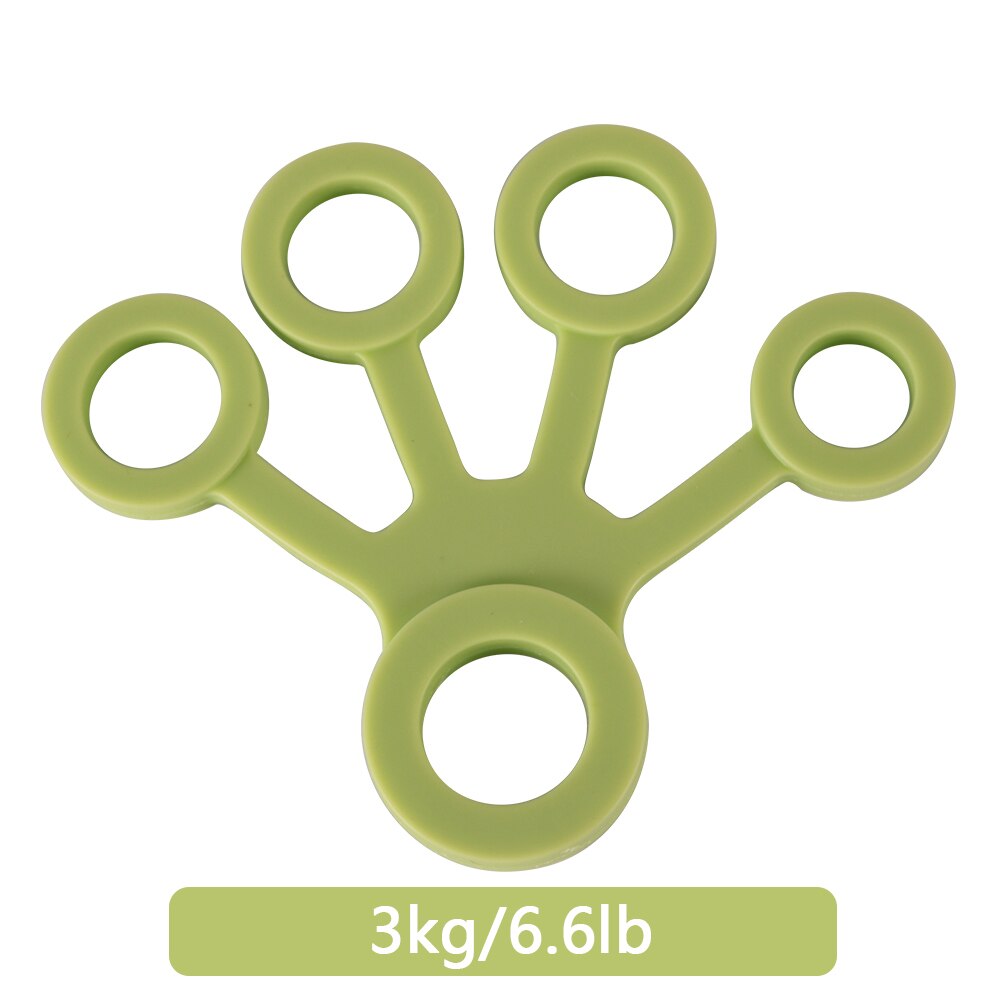 1PC 3 levels Finger Strength Exerciser Crossfit Fitness Finger Extension Strength Grip Finger Training Silicone Ring Gripper: Green