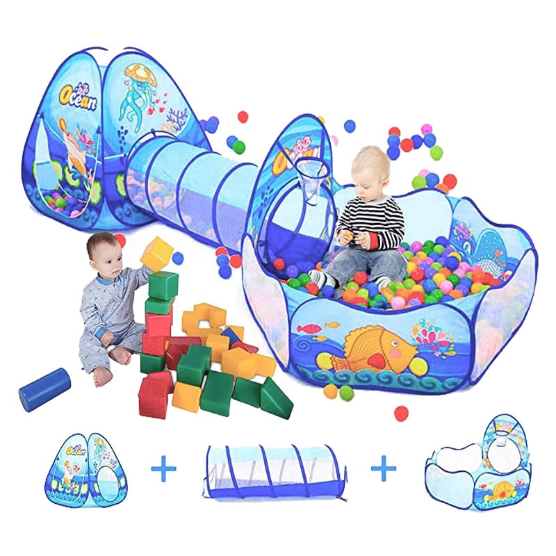 Kids Tent Ballenbad Ballen Draagbare Baby Speeltuin Kinderbox Kinderen Grote Pit Met Tunnel Baby Park Camping Pool Room Decor