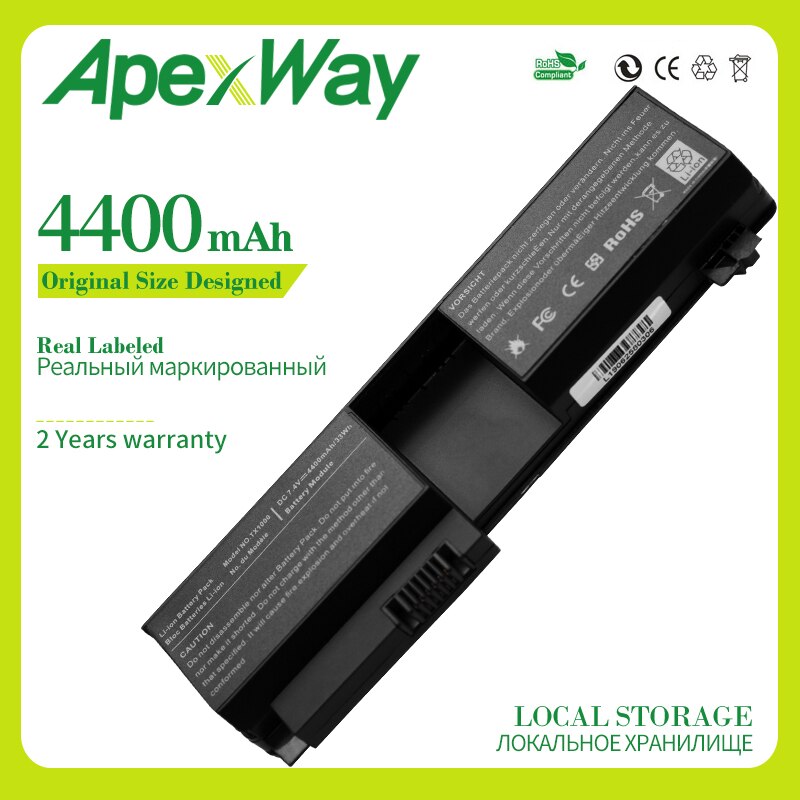 Apexway 4400 Mah Batterij Voor Hp Pavilion Tx1000 Tx1100 Tx1200 Tx1300 Tx2500 Tx1400 Tx2000 Tx2100 Touchsmart Tx2-1000 Tx2-1100