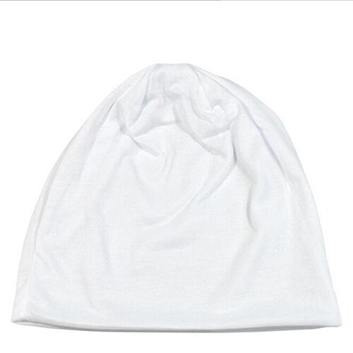 Gorro turbante informal Unisex, gorro de turbante de estilo Hip-Hop, gorro de punto de Color sólido, sombreros para hombres y mujeres, gorros de invierno: White