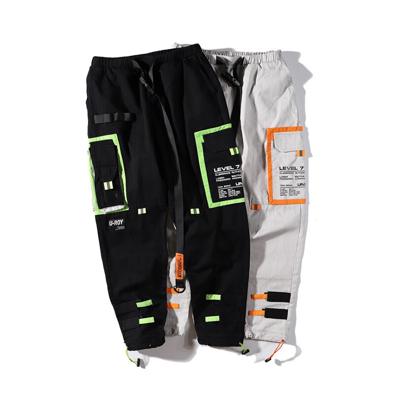 Pantalones de chándal para hombre, pantalones de harén Cargo con múltiples bolsillos, pantalones casuales de estilo Hip Hop para hombre, pantalones para correr, pantalones informales a la