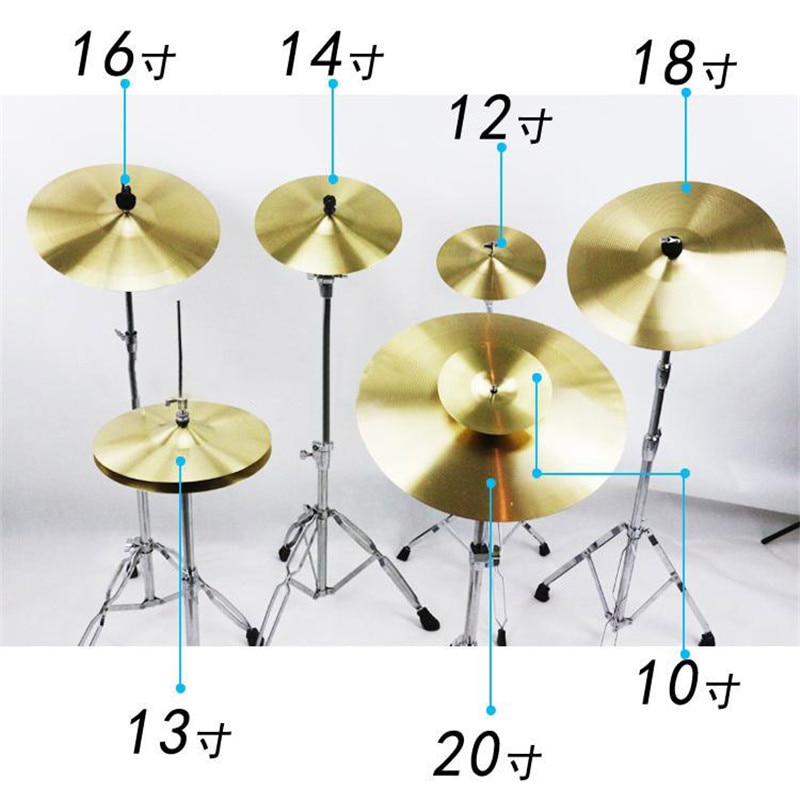 Brass Cymbals For Drums Kit Splash Crash Kide Hi-Hat Cymbal Percussion Musical Instruments 8/10/12/14/16/18/20 Inch