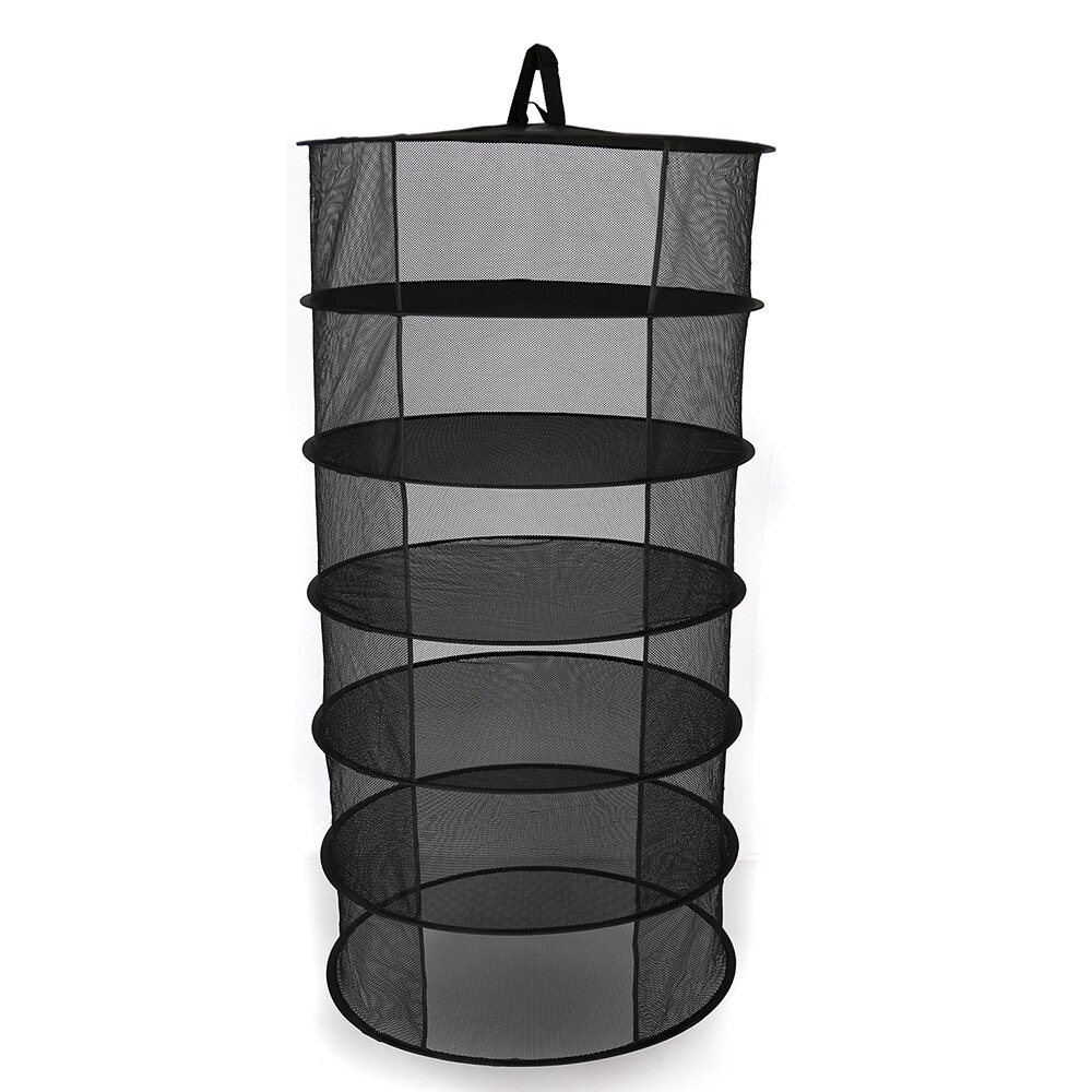 4/6/8 Layers Hanging Basket Folding Drying Net Rack Herb Dry Net Opening Shape Dryer Bag Mesh 600mm Diameter For Herbs Flowers: B  6 Layers