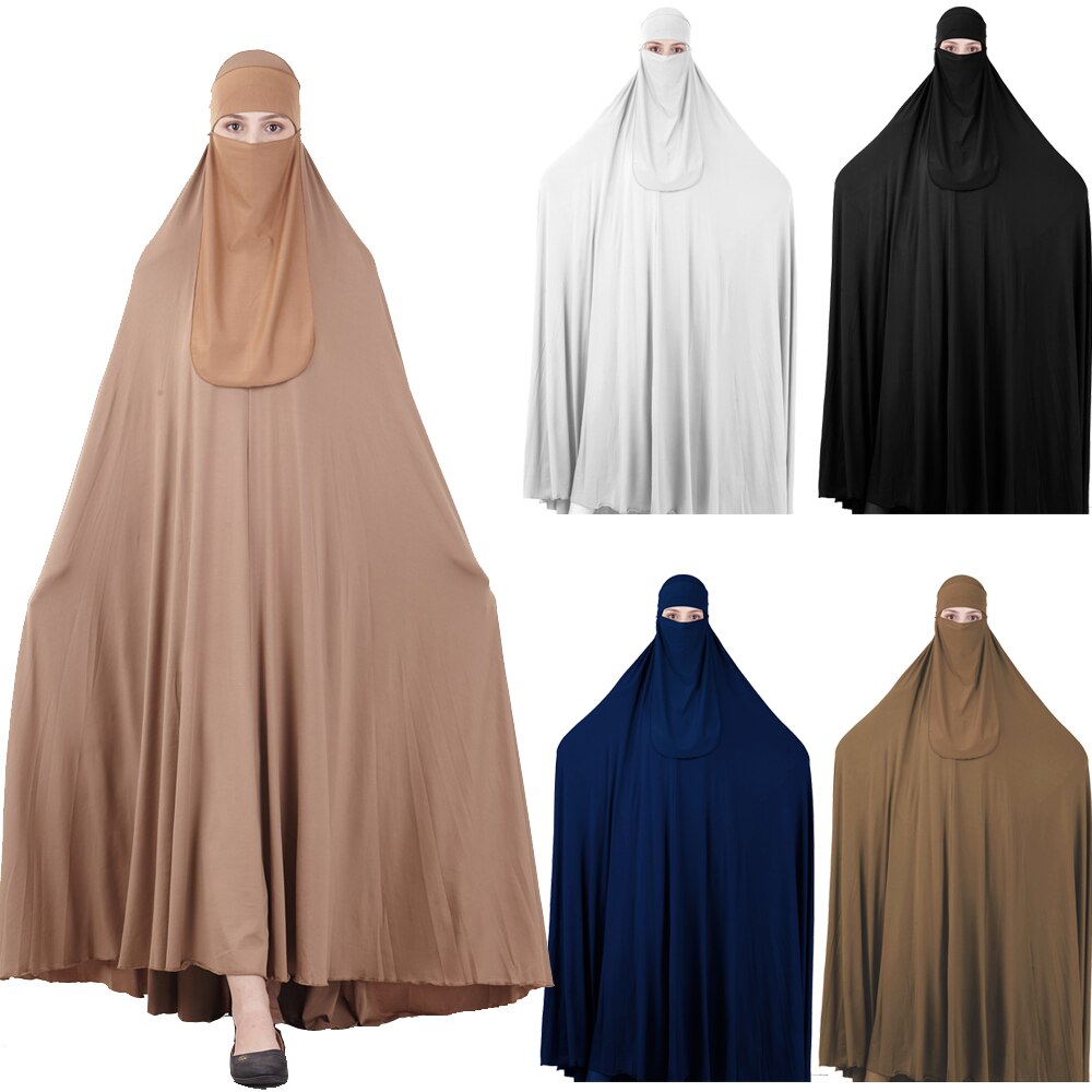 Cabeça jilbab muçulmano véu feminino abaya niqab burqa vestido de oração conjunto roupa islâmica robe hijab khimar kaftan turco ramadã