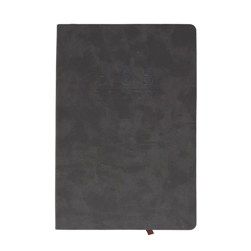 Agenda A5 Planner English language journal Leather soft cover School Notebook Stationary: Grey