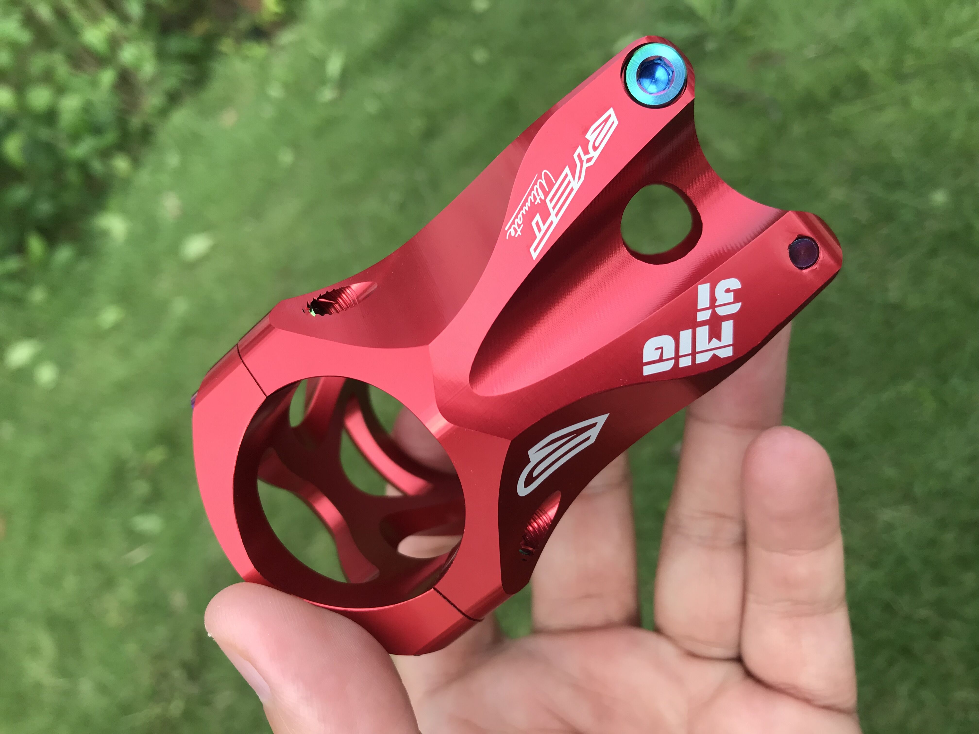 RYET – tige de vélo CNC ultralégère, 45mm, guidon de 31.8mm, 0 degré de montée, FR AM Enduro 28.6mm, pièces de vélo de montagne: titanium Ryet red