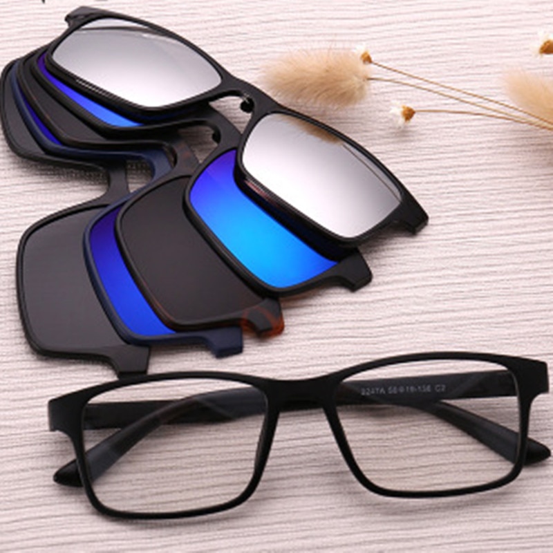 OEYEYEO 6-in-1 Magnet Sonnenbrillen Clip Brille Rahmen Für Männer Und Frauen Allgemeine -Trend Myopie Optische rahmen
