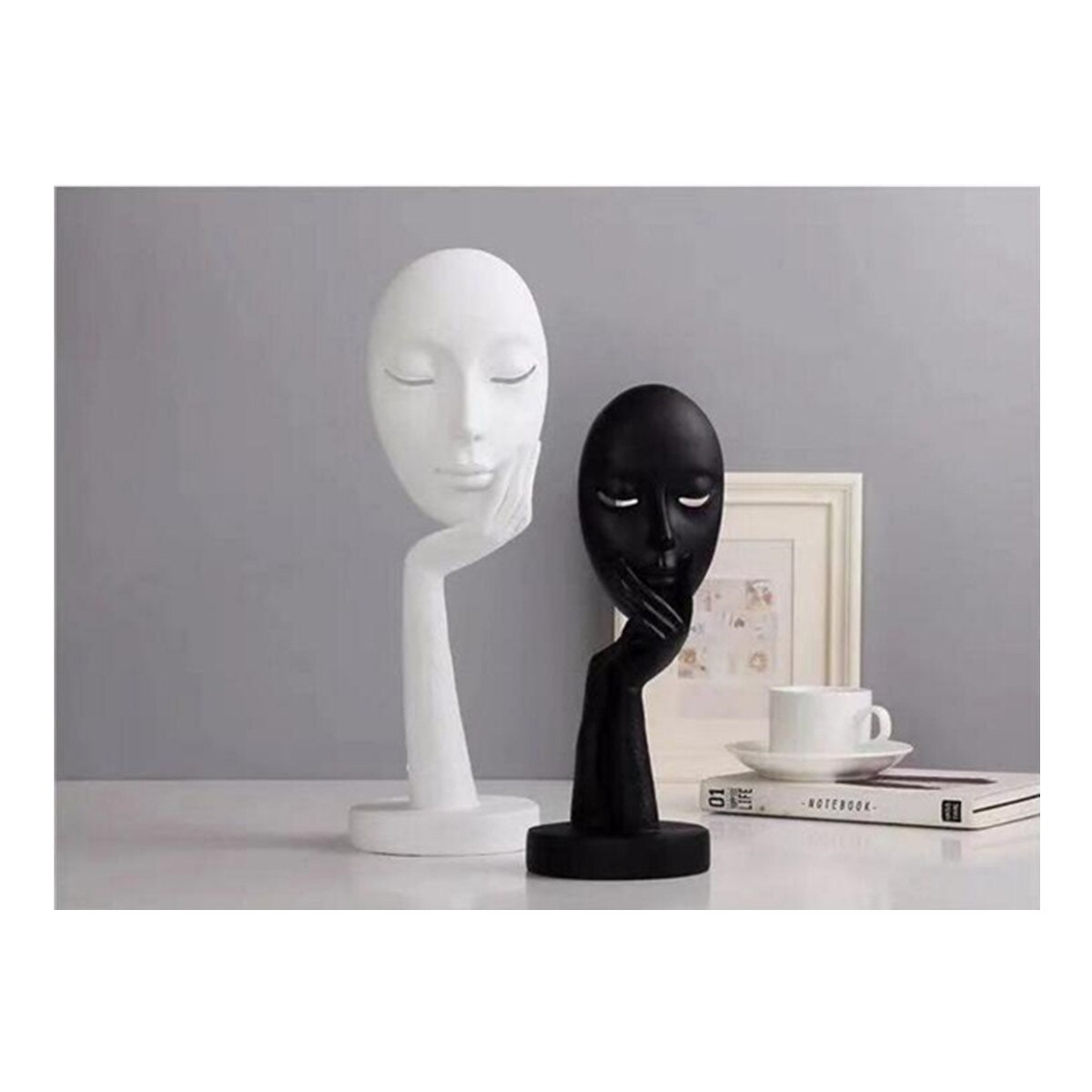 Baoblaze Abstrakte Denkerin Skulptur Aus Harz - Weiße Kunststatue Für Deko Zu Hause, Büro Oder Als Geschenk, 17 Cm