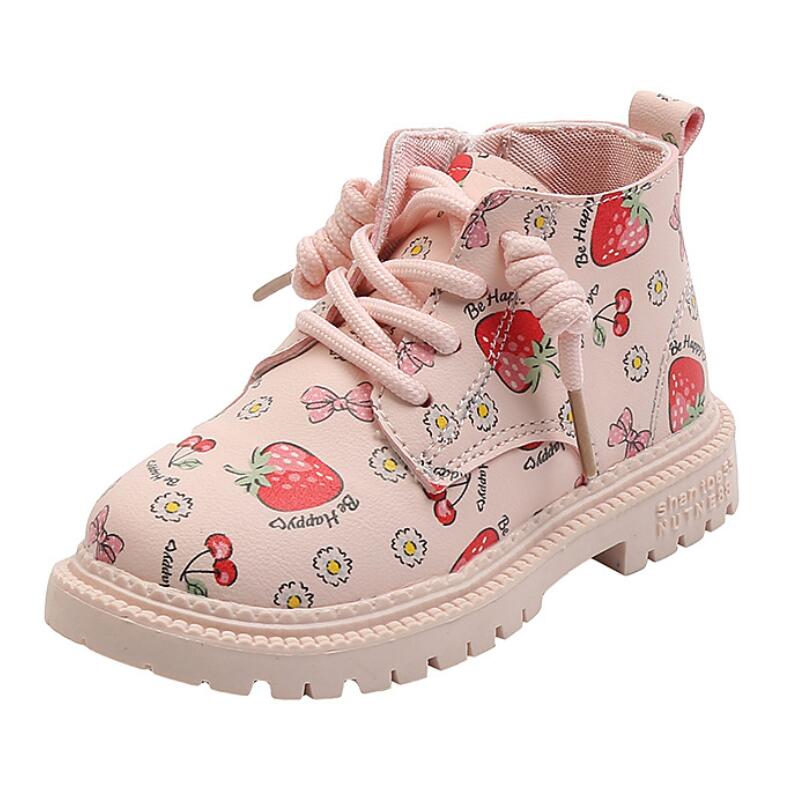 Meisjes martin laarzen herfst leren jongens korte laarzen enkel waterdicht kinderen schattige sneeuwlaarzen kinderschoenen