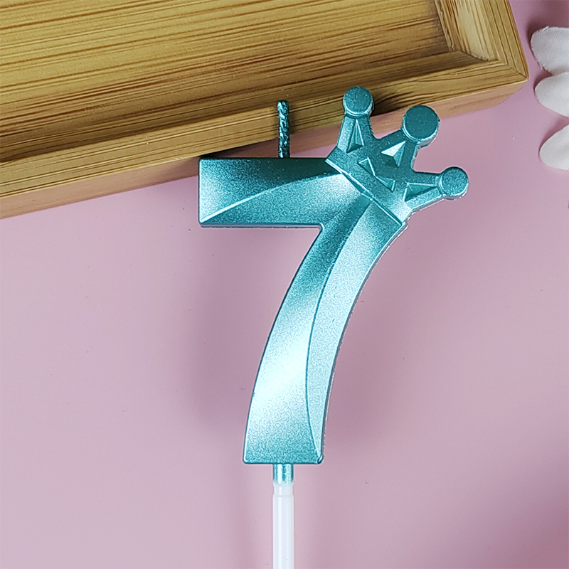 Tiffany Blue Cake Number 0-9 Candle Crown Birthday Boy Prince Party Celebration Birthday Cake Decoration: Dark Khaki