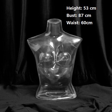 Female Transparent Plastic Mannequin Torso For Underwear Cloth Display: A2