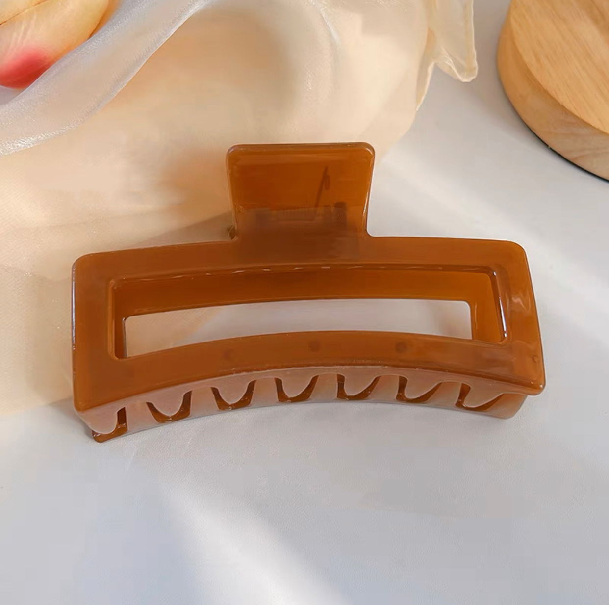 Koreaanse Grote Effen Haar Klauw Elegante Haarspelden Barrette Krab Haar Clips Voor Vrouwen Meisjes Vierkante Hoofddeksels Haaraccessoires Sieraden: Blue Zinc Plated