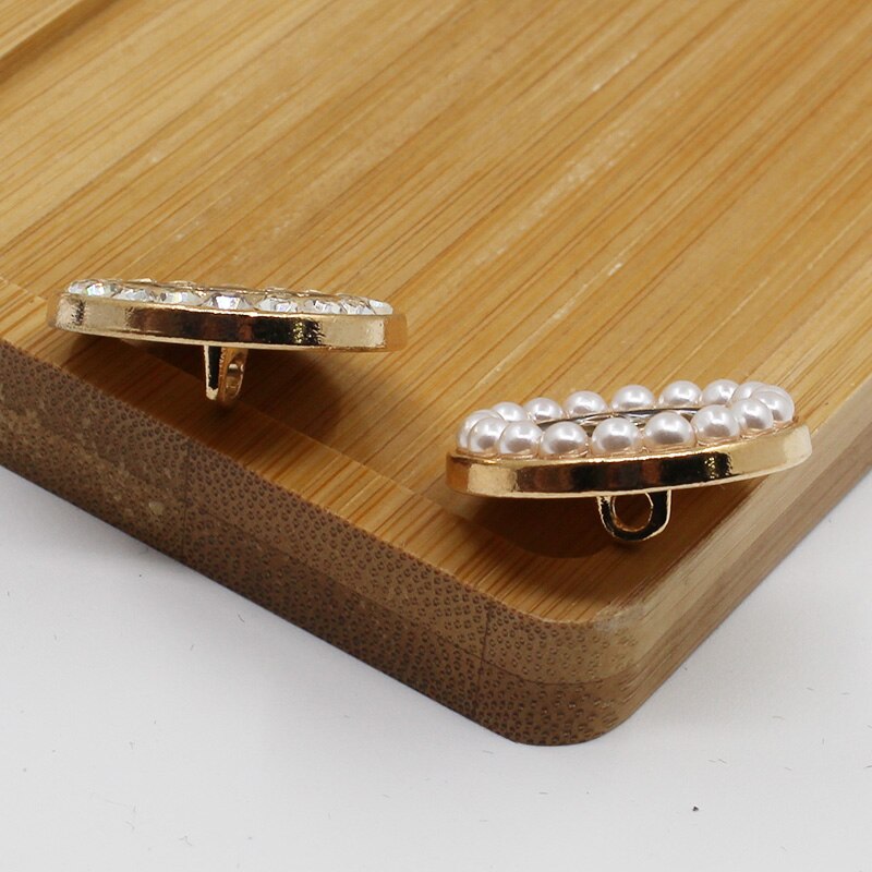 10pc pärlor strass kläder sömnad knapp gyllene metall bröllop tillbehör scrapbooking