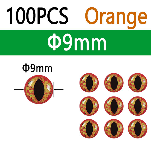 Bimoo, 100 Uds., ojos de pez epoxi 3D holográficos, ojos de dragón para Streamer, plantillas para moscas de agua salada, cebos, fabricación de señuelos de pesca de 3mm ~ 12mm: Castaño