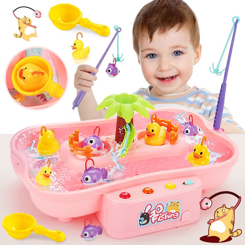 Fishing Toys For Kids Rotating 19.5*22*32cm Fish Game Plastic Parent-Child Interactive Table Games Hand-Eye Coordination Toys