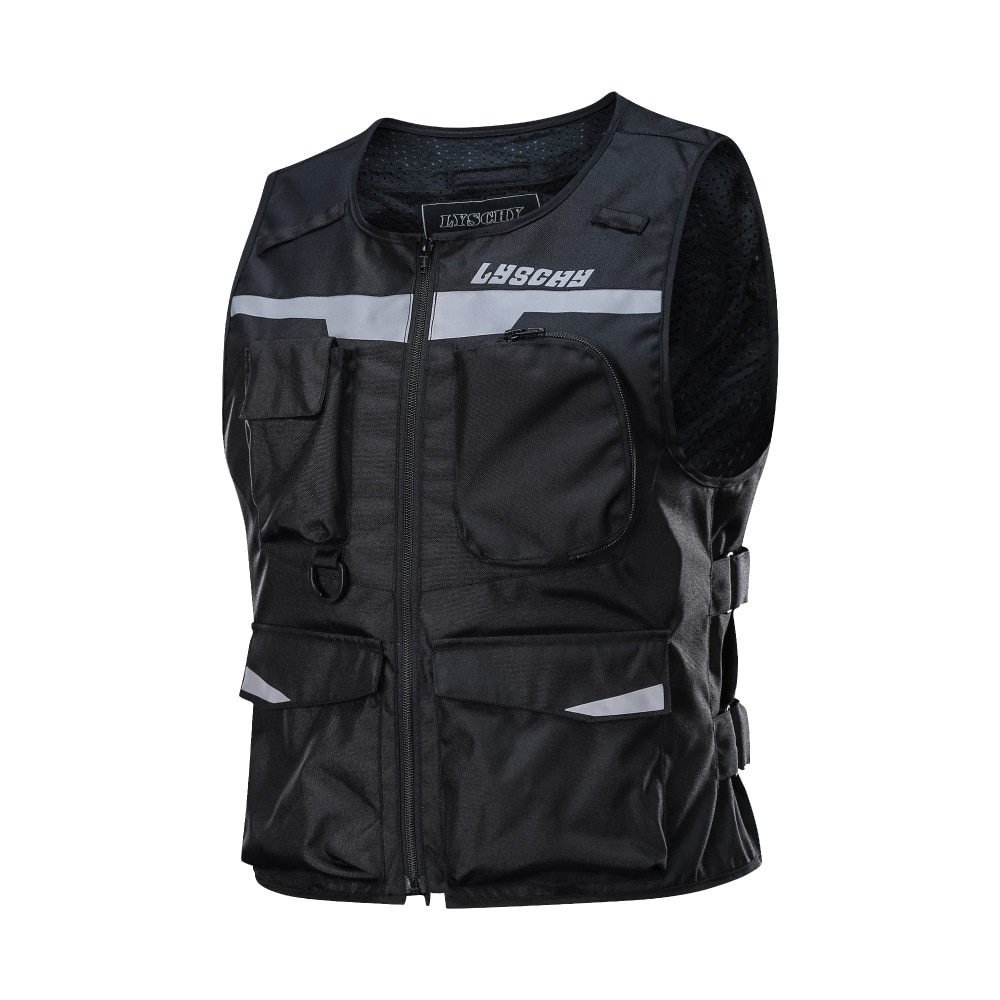LYSCHY-Chaleco de motocicleta para hombre, Chaleco Reflectante a prueba de viento, transpirable, protección Giubbotto, Yelekce