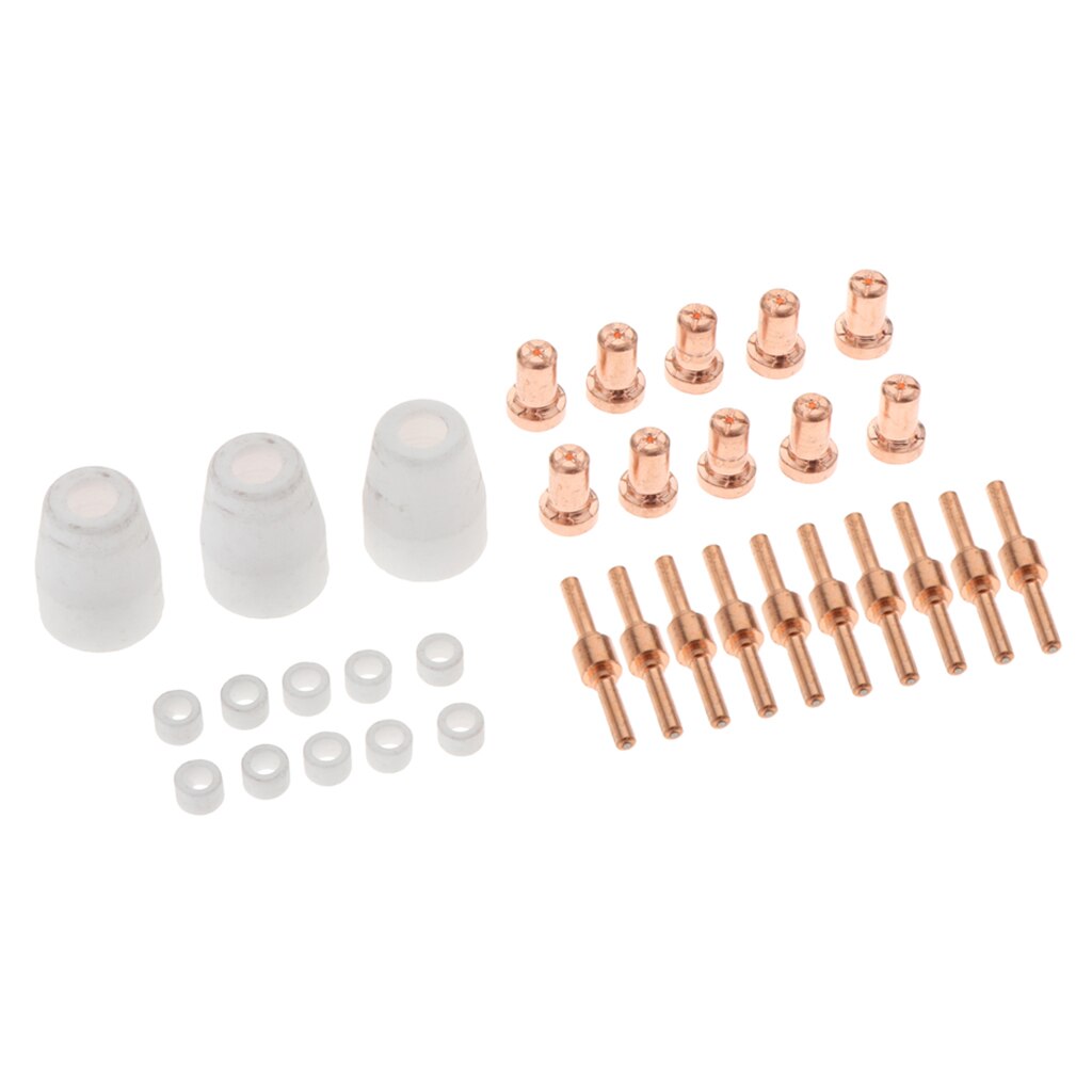 33PC Air Plasma Cutter Long Nozzle Tip & Ceramic Cup Accessory Kit