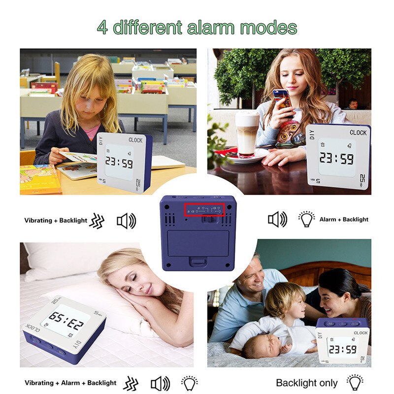 Digital Timer Shaking Digital Alarm Minute Time Manage Device Meeting Kitchen Timer DIY Multifunction Daily Clocks