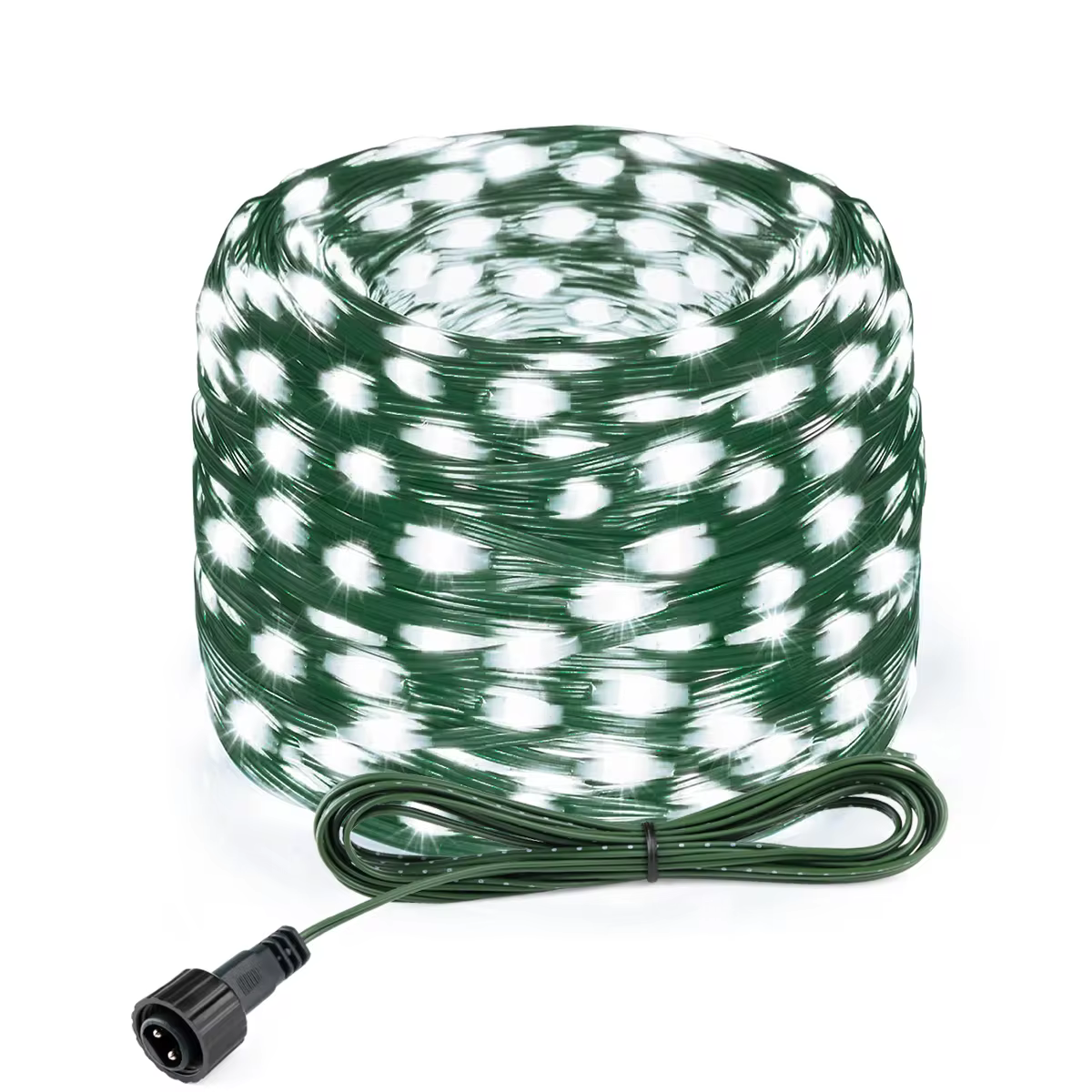 10M-100M Super Bright 24V LED String Lights Green Wire Leather Fairy Lights Outdoor Waterproof Garland Garden Christmas Decor: WHITE / 350W / EU Plug