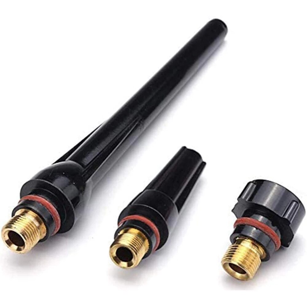 Kit de accesorios para soplete de soldadura TIG, boquilla de alúmina, lente de Gas rechoncho, Kit de taza Pyrex 10 para herramientas TIG WP-17/18/26, 55 Uds.