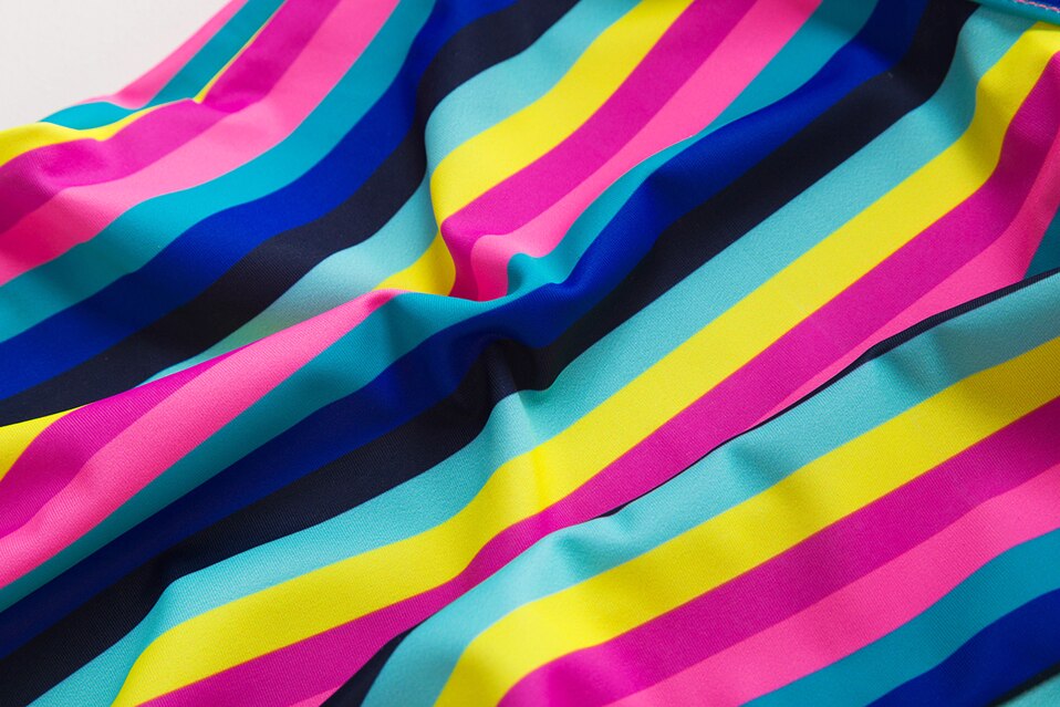 Girls Swimsuit One Piece 5-14 Years Girls Swimsuit Swimwear Ruffle Style Striped Children's Swimwear Kids Beach Wear