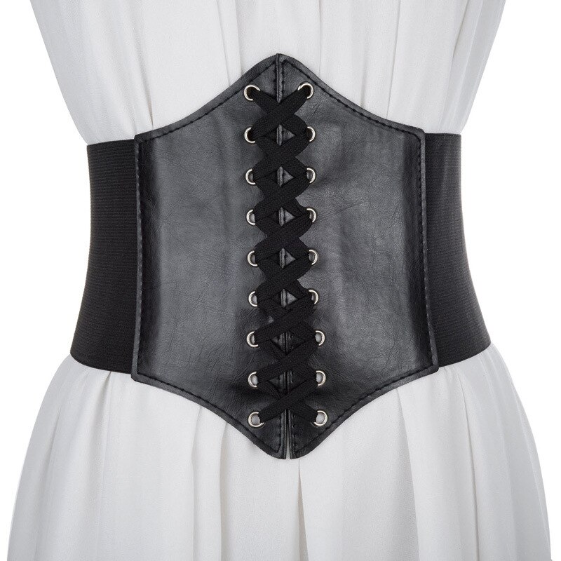 Corset cuero Pu ancho para adelgazamiento de cuerpo cinturones para mujer elástico cinturón a la cintura alto Cinto Sobretudo femenino Ceinture Femme Fajas