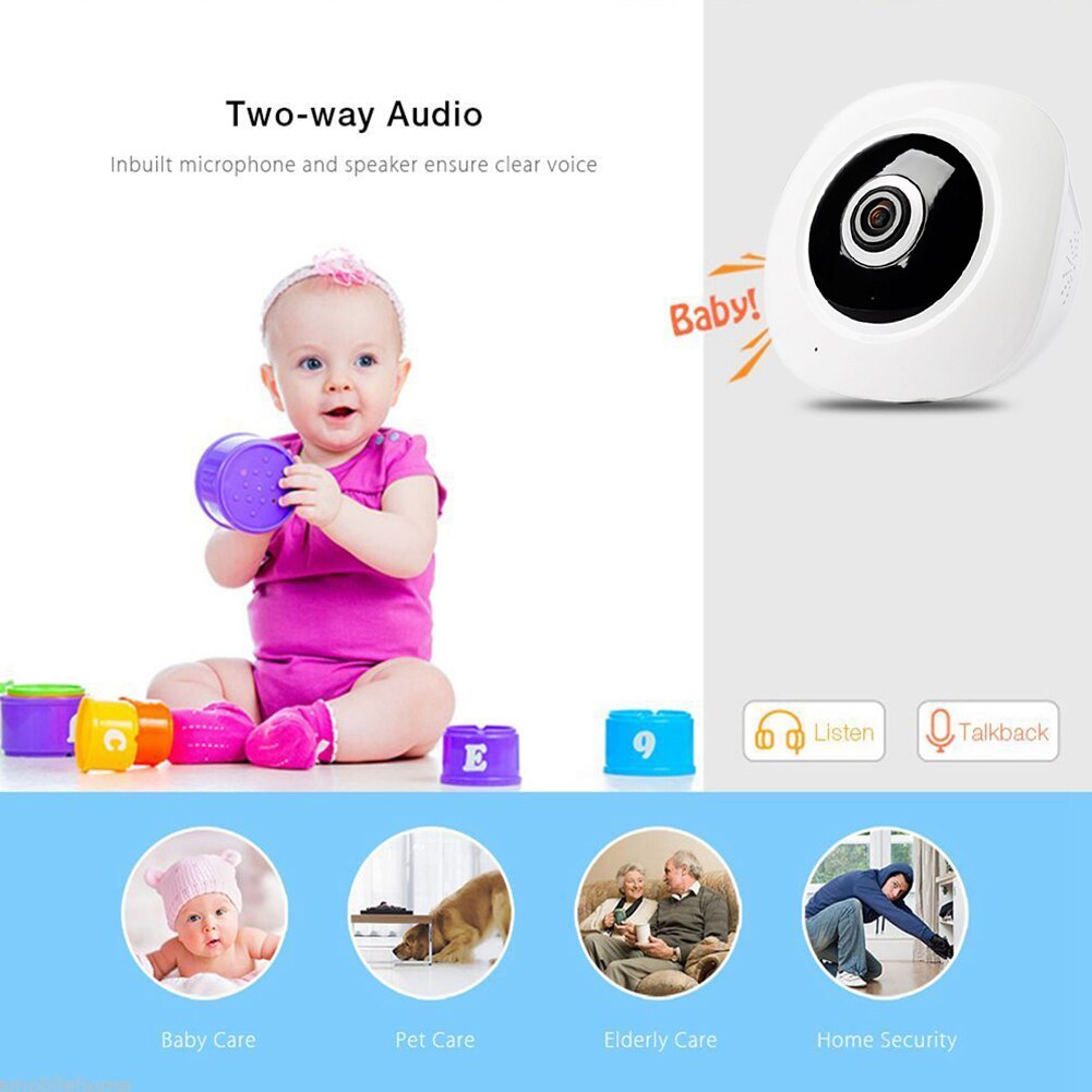 360 graus sem fio 960p câmera ip de segurança em dois sentidos de áudio wifi webcam panorâmica