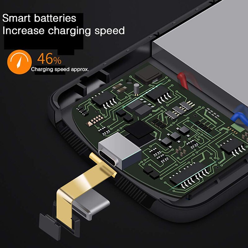 Funda de batería de mAh para iphone 11 ProMax, carcasa de Material de gel de sílice inteligente para cargador de batería, 6000
