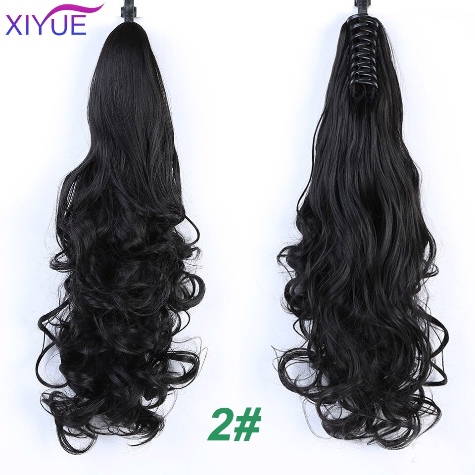 XIYUE Hair Long Water Wavy Clip On Hair Extensions Claw Ponytail Synthetic Hairpiece Heat Resistant Ponytail Synthetic: C06-2