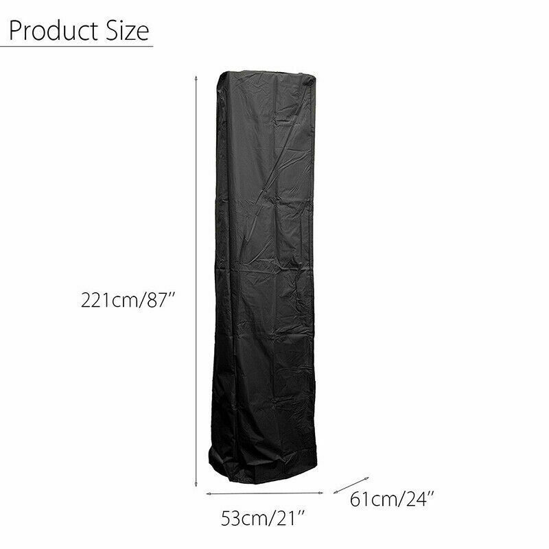 Housse de protection imperméable et anti-poussière pour chauffage de terrasse à gaz, protection contre la poussière pour chauffage de jardin extérieur, tissu oxford, auvent de chauffage 221 x 53 x 61cm: Default Title