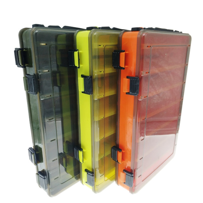 Fishing Lure Box Tackle Box Double-decker Sub-bait Box Portable Bait Fishing Gear Storage Box Double Sided Tackle Box