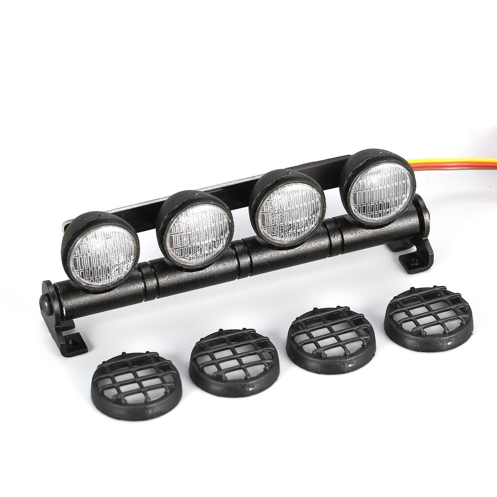 AX-506W Multi-function Ultra Bright Lamp LED Roof Light Bar with 4 Spotlights for 1/10 1/8 RC Car HSP TAMIYA CC01 Axial SCX10