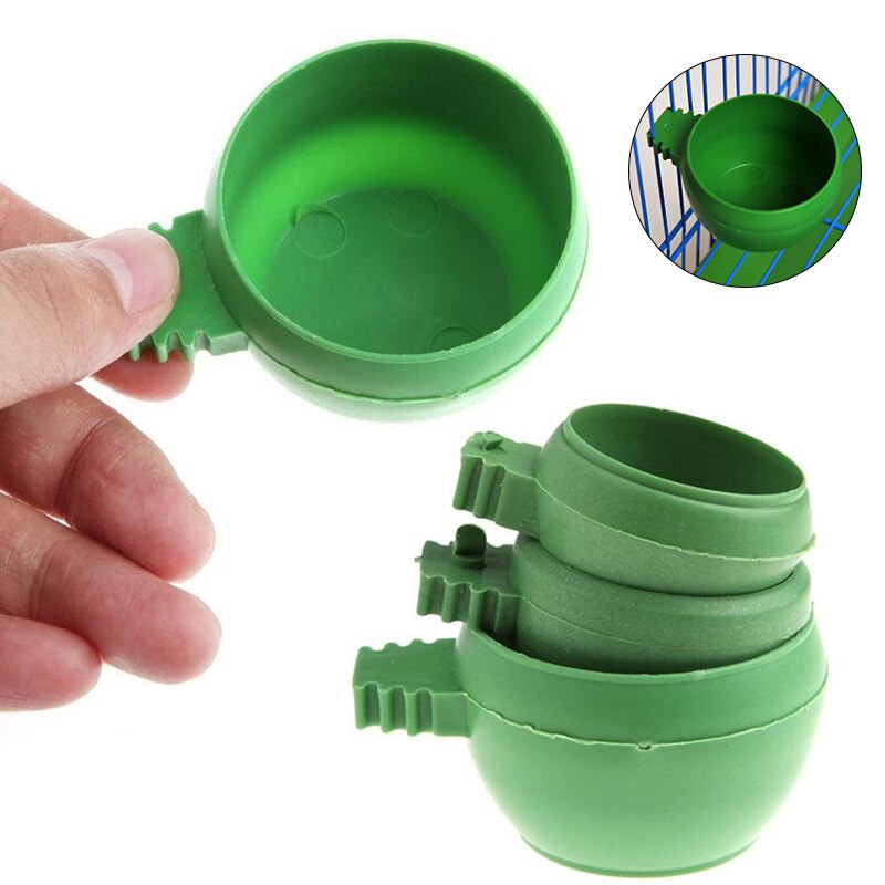 L M S Parrot Food Water Bowl Dual Feeding Cup Plastic Bird Pigeon Cage Water Food Feeder Bird Parrot Pet Aviary Water Container