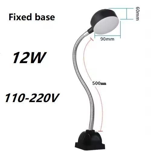 Máquina herramienta LED de 8/12/20W, lámpara de trabajo, Base magnética para taller, máquina de coser con cuello de cisne, torno, equipo CNC, iluminación de 110-220V: Gris oscuro / 60 W