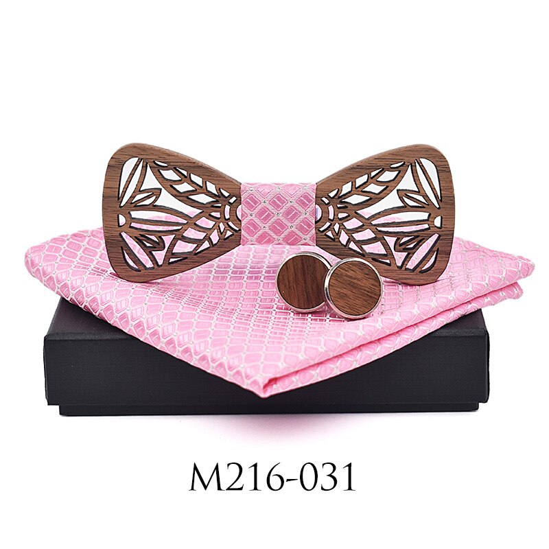 ZDJMEITRXDOOW holz fliege einstellen und Taschentuch Bowtie Krawatte Cravate Homme Noeud Papillon Mann Corbatas hombre Pajarita: einstellen-031