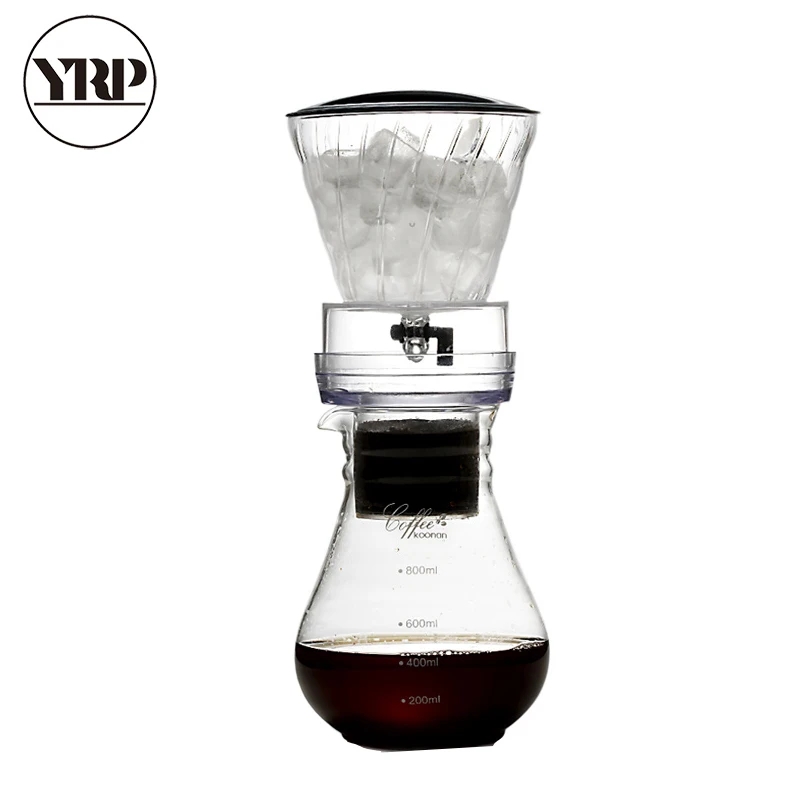 YRP Water Drip Coffee Machine Reusable Filter Tools Glass Espresso Coffee Dripper Pot Ice Cold Brew Coffee Maker BDH-04