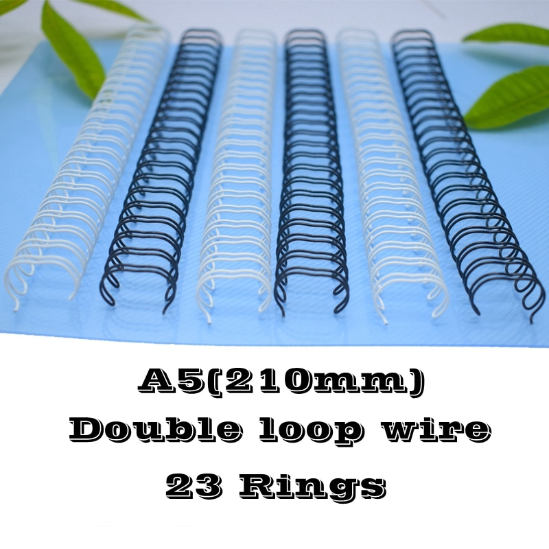 100PCS/BOX A5 size 210mm 23 rings 6.4-14.3mm steel iron double loop wires binding wire calendar binding wires