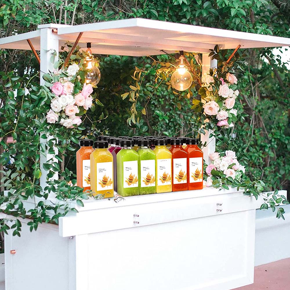 12/24 stk tomme plastjuiceflasker med kork, gjenbrukbare vannflasker klare drikkebeholdere for juice, melk, smoothie, drikker