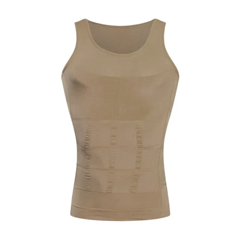 Afslanken Vest Mannen Afslanken Ondergoed Body Shaper Taille Cincher Corset Mannen Shaper Vest Body Slimming Tummy Belly Body Shapewear: S / Khaki