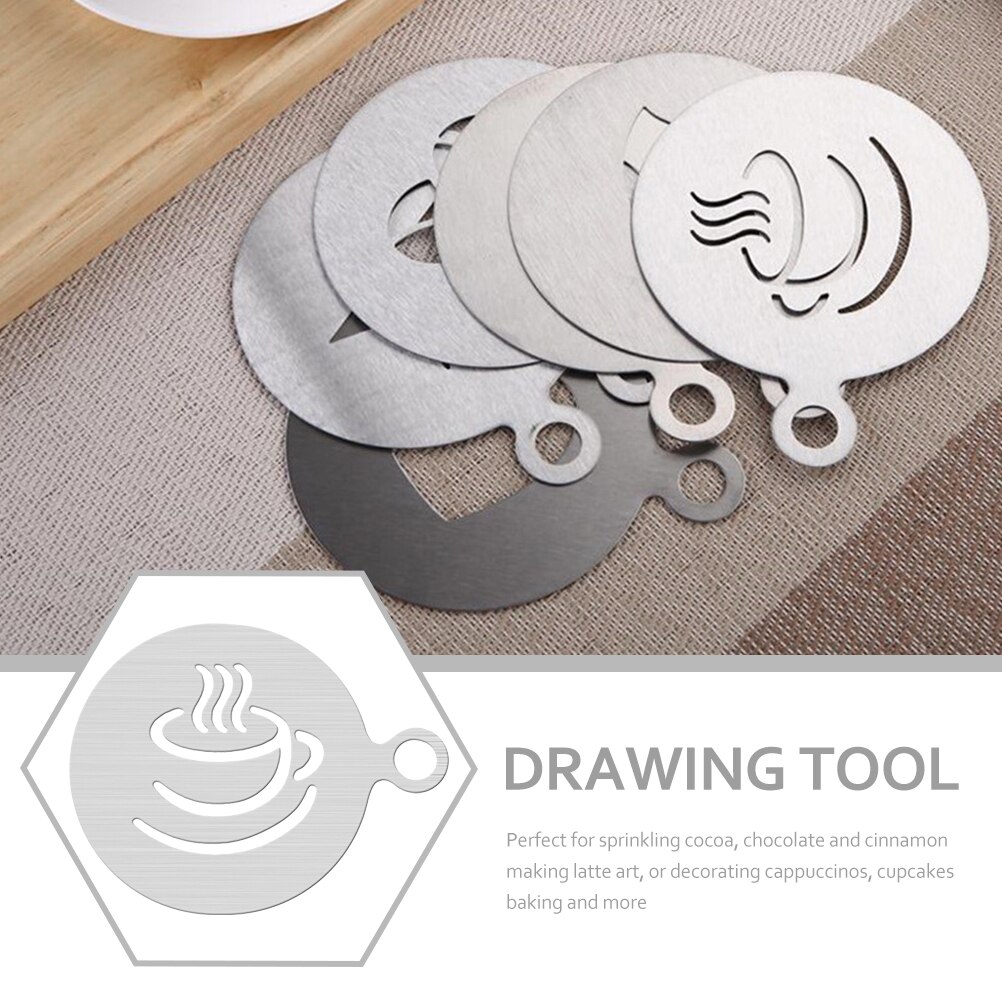 2Pcs DIY Cappuccino Latte Art Template Latte Art Stencils DIY Coffee Templates