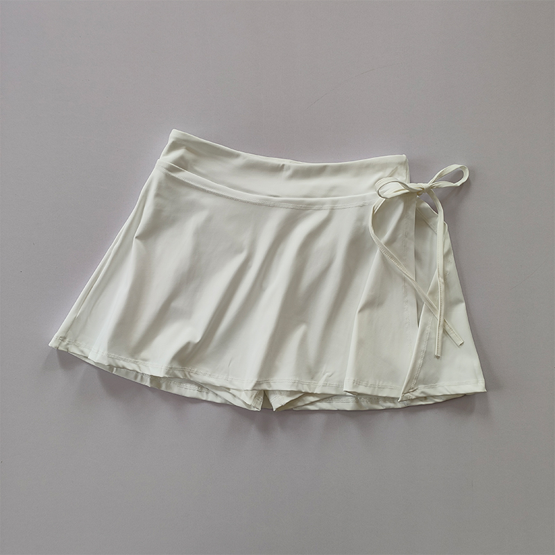 Sportyoga Rok Badminton Tennisrok Broek Half-body Sneldrogend Zakrok Zijsplitbandrok Broek voor uitloper: M / WHITE