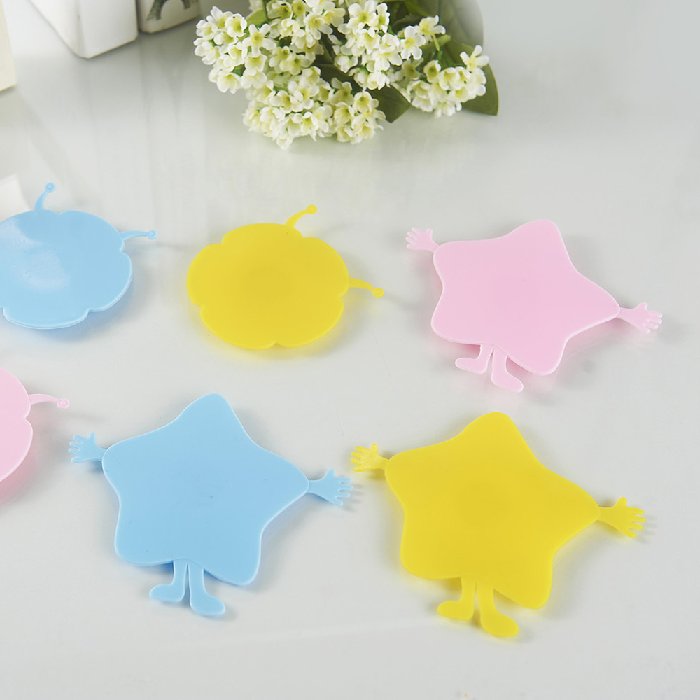 4 Stuks Baby Kom Zuig Pads Antislip Siliconen Matten Zuignap Pads Kids Servies Sukkels (2 Stuks Geel, 2 Stuks Roze)