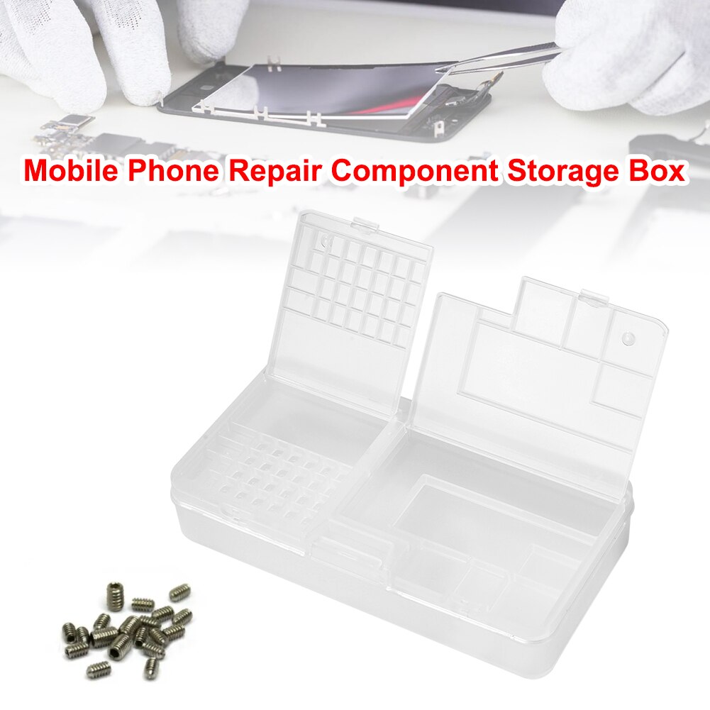 Draagbare Ic Chips Component Schroeven Opbergdoos Double-Layer Mobiele Telefoon Componenten Organizer Telefoons Reparatie Gereedschap Opbergdoos
