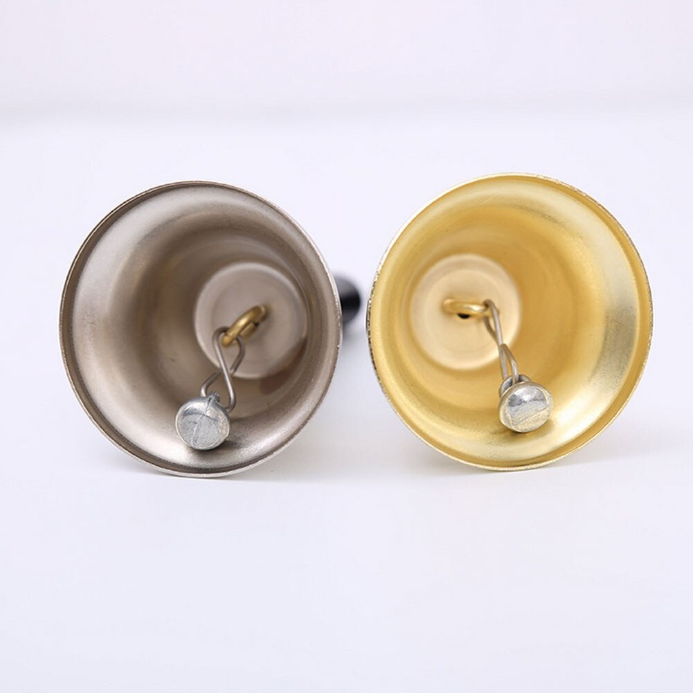 1Pc Kerstman Hand Bell Staal Service Handbells Met Zwarte Houten Handgrepen Voor Scholen Diner Bellen Senioren Decor Xmas Prop