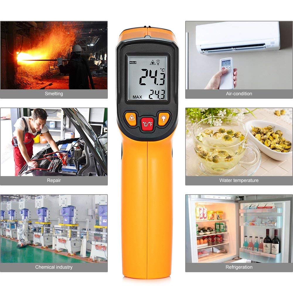 Draagbare GM320 Infrarood Thermometer C/F Non Contact Pyrometer Industriële Digitale Ir Temperatuur Meter -50 ~ 380 ℃ graden Celsius