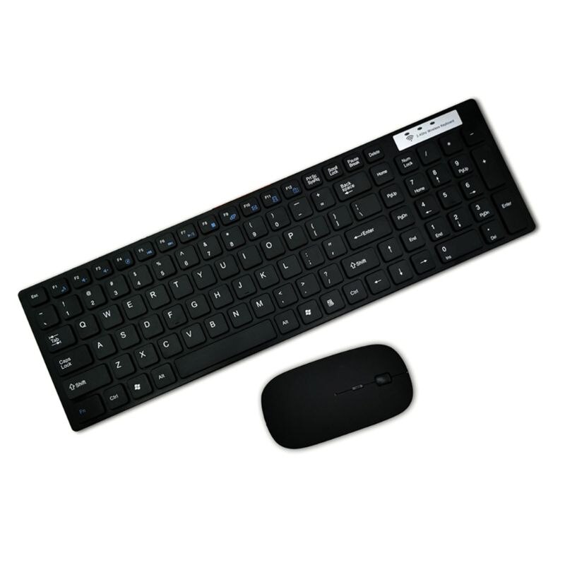 Universelt lydløst ultratyndt 2.4g trådløst tastatur og musesæt til bærbar pc-computer