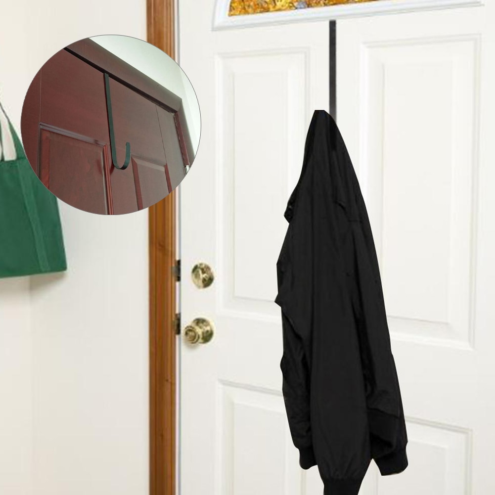 Metal krog håndklæde frakke kroge væg dørholder krog hængende sterling metal krans bøjle hjem køkken over døren krans holder