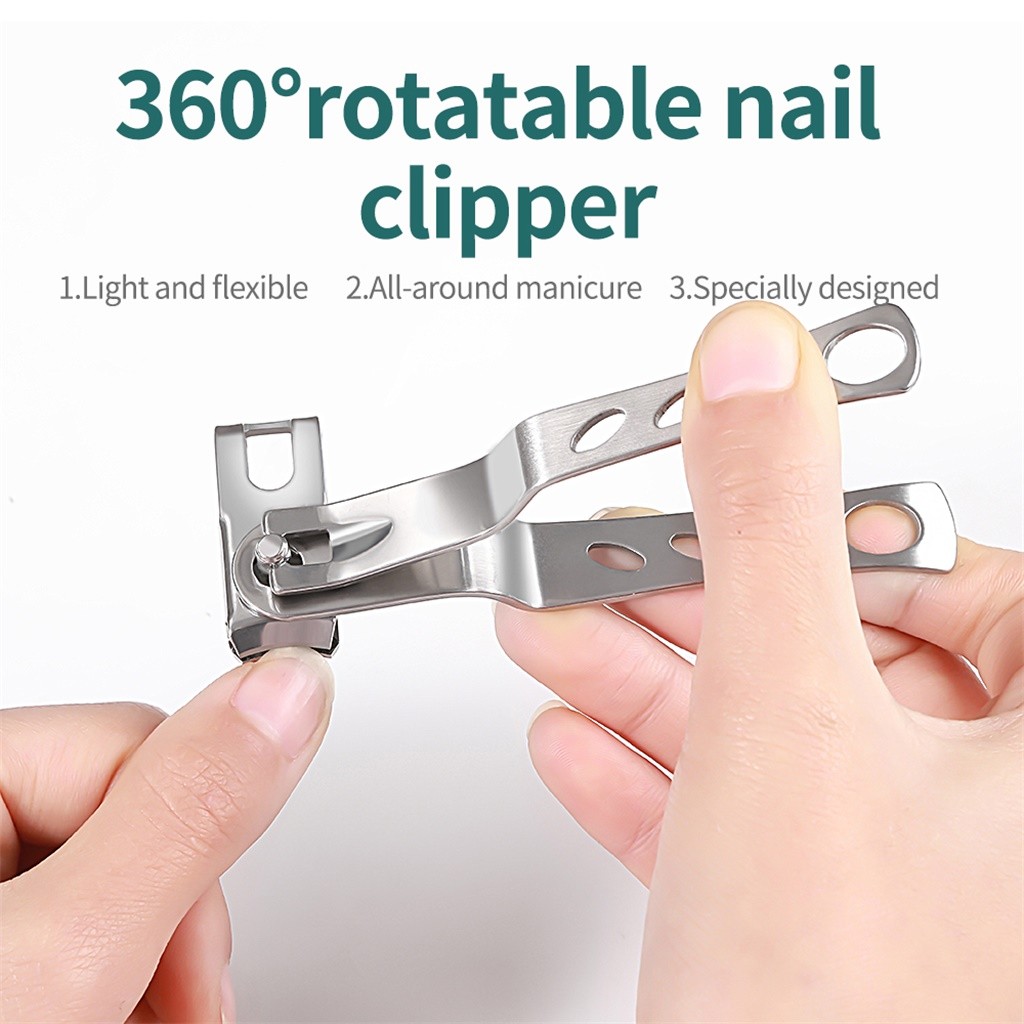 Multi-functional Stainless Steel Nail Clippers 360 Degree Rotating Nail Cutting Nail Clippers Toe Nail Clipper Nail Tool